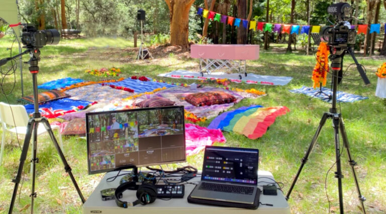 CeremonyCast-Webcast-Live-Streaming-Pink-Coffin-Outdoor-Funeral