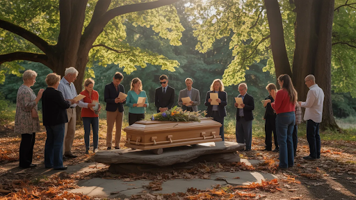 Outdoor funeral service
