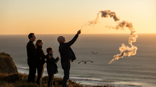 Scattering ashes ceremony